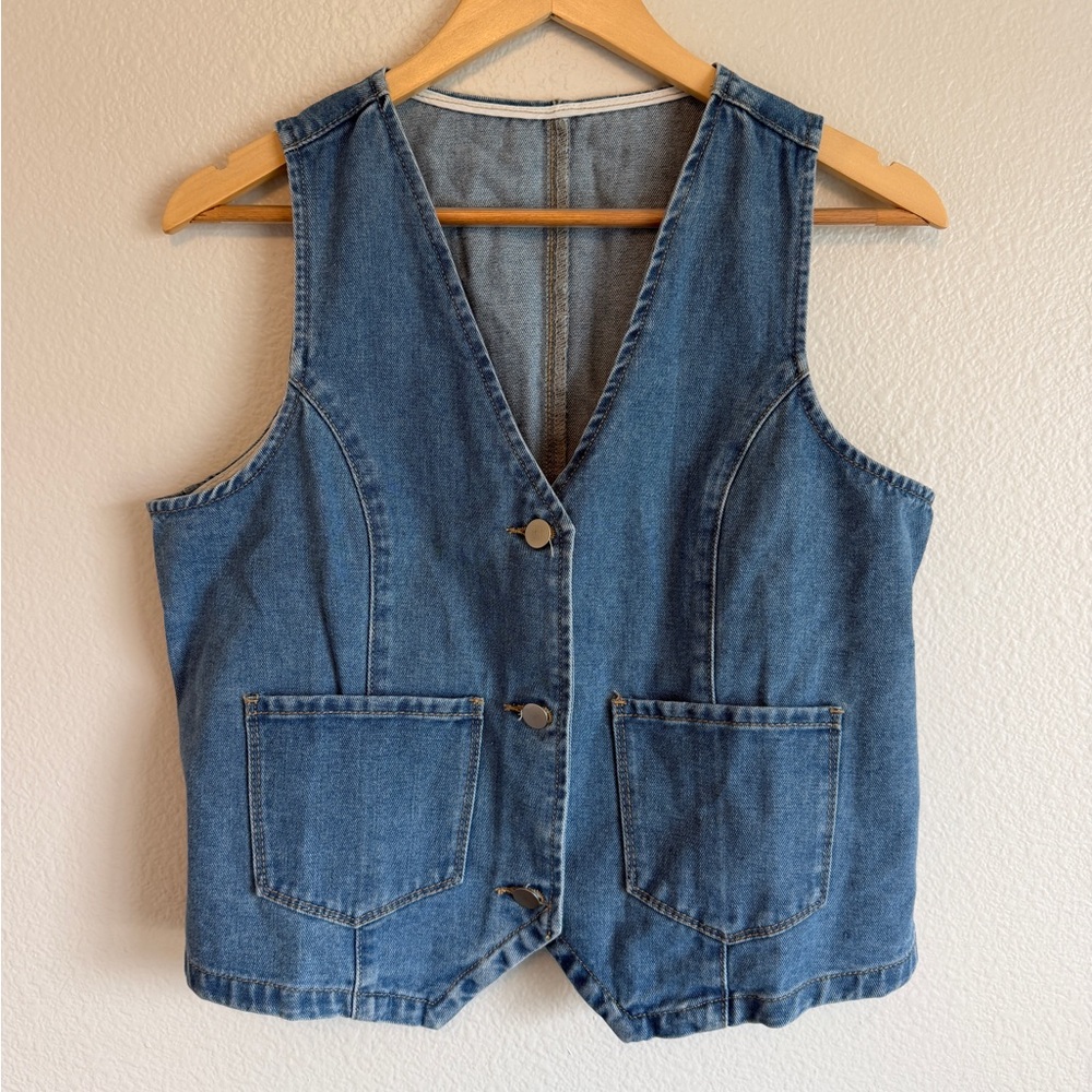 Classic Blue Denim Vest - Women's Cotton Jean Vest